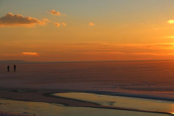 Téli naplemente Balatonnál