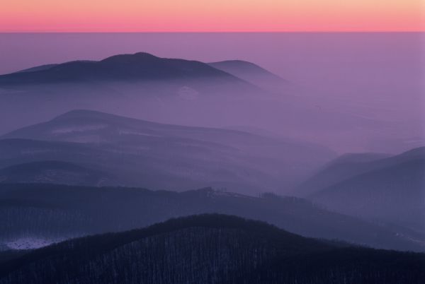 Téli alkony a Bükkben