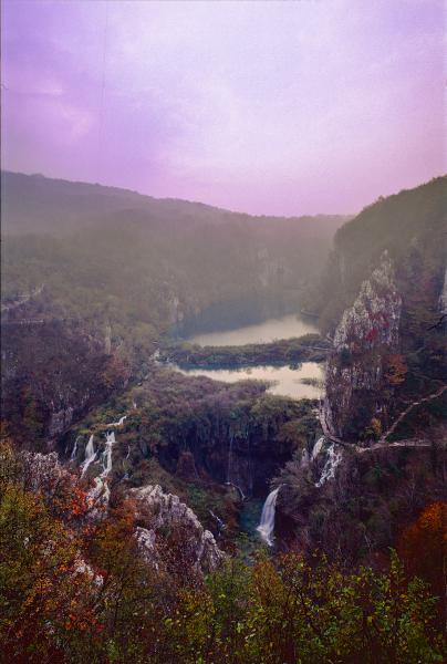 Tavak őszi ködös reggelen