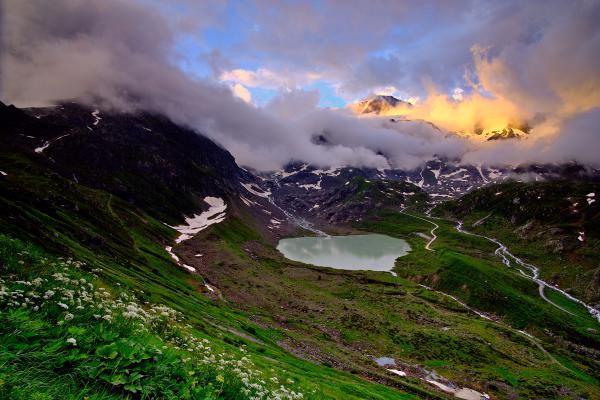 Spark of mountain light in the Alps
