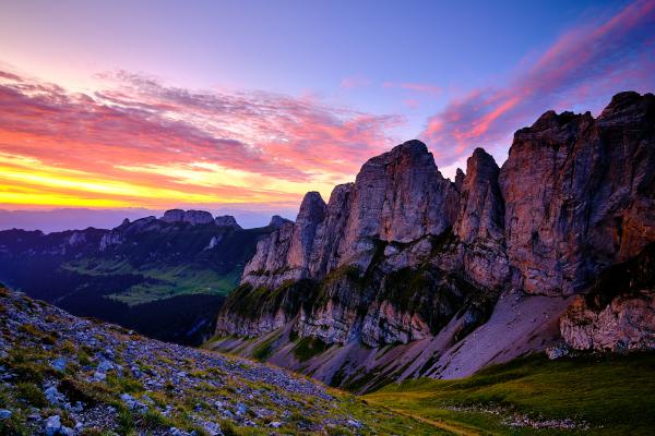 Morning colors on Widderalp