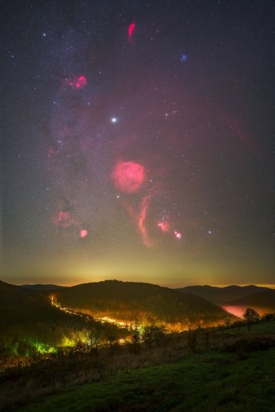 Répáshuta a ragyogó Orion vidék alatt